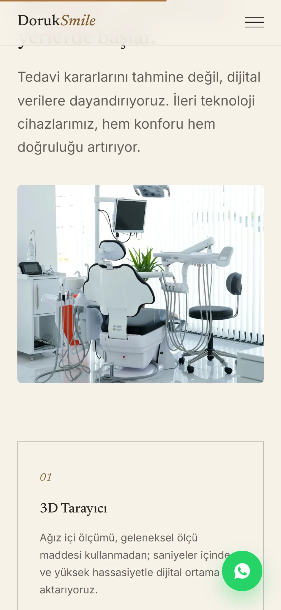 Doruk Smile mobil hasta deneyimi bölümü