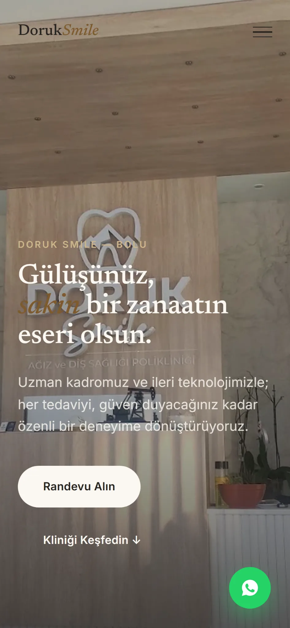Doruk Smile mobil klinik web sitesi tasarımı